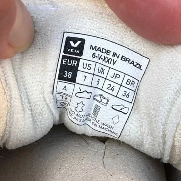 NEW Veja Chrome Free Leather Campo Sneakers-Sz 38/7-Extra White-Black Logo- - Picture 14 of 16